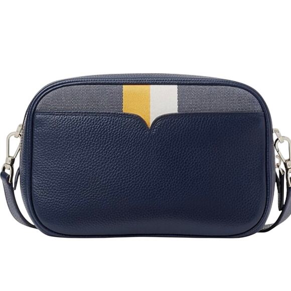 KATE SPADE NEW YORK ASTRID MEDIUM STRIPED YELLOW CANVAS CROSSBODY BAG - Picture 4 of 4